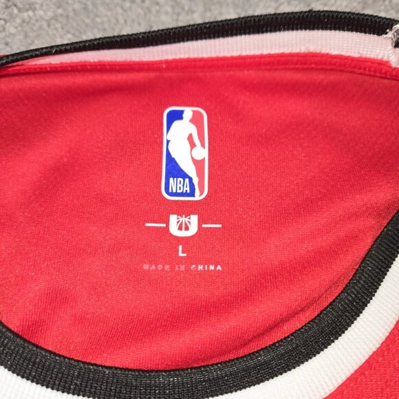 Chicago Bulls Basketball Jersey Mens Large Red 2-Sided Printed Spell Out‎ NBA - Picture 7 of 8